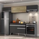 Ver imagem 3 de Armário de Cozinha Compacta 260cm Veneza Multimóveis V3698 Preto/Branco