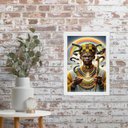 Ver imagem 2 de Quadro Fotografia Orixá Oxumaré 24x18cm:madeira Preta