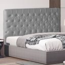 Ver imagem 2 de Cabeceira de Cama Box Bella Casal 140 Cm Suede Botão Cristal Prata Ec Móveis
