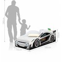 Ver imagem 3 de Cama Infantil Cama Carro com Baú Adesivada MDF Branco Casah