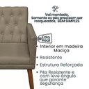 Ver imagem 3 de Poltrona Decorativa para Cantinho do Café Tecido Suede Base Fixa Pés em Madeira Natural