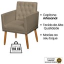 Ver imagem 4 de Poltrona Decorativa para Cantinho do Café Tecido Suede Base Fixa Pés em Madeira Natural