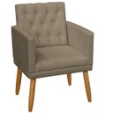 Ver imagem 5 de Poltrona Decorativa para Cantinho do Café Tecido Suede Base Fixa Pés em Madeira Natural