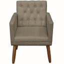 Ver imagem 1 de Poltrona Decorativa para Cantinho do Café Tecido Suede Base Fixa Pés em Madeira Natural