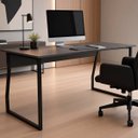 Ver imagem 2 de Mesa Escrivaninha Office Estilo Industrial 1,20m Chumbo Preto