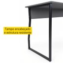 Ver imagem 3 de Mesa Escrivaninha Office Estilo Industrial 1,20m Chumbo Preto