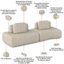 Ver imagem 4 de Sofá Ilha Modular para Sala Living Orgânico 315cm Angra K01 Bouclê Bege - Lyam Decor