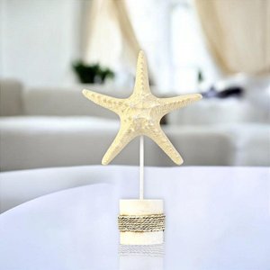 Enfeite Pedestal Estrela Bege 30cm