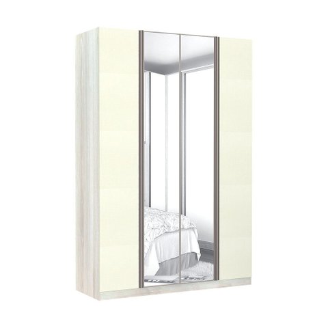 Guarda-roupa Solteiro Luciane 4 Portas 3 Gavetas Prime Plus Alumínio com Espelho 160 Cm