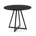 Ver imagem 2 de Mesa de Sala e Jantar Paris Modelo Industrial Moderno Tampo Redondo Preto com Base de Ferro Preto