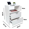 Mesa de Cabeceira Branca 2 Gavetas e 1 Nicho Mesinha para Quarto Lateral da Cama Estilo Cômoda - 2