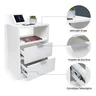 Mesa de Cabeceira Branca 2 Gavetas e 1 Nicho Mesinha para Quarto Lateral da Cama Estilo Cômoda - 4