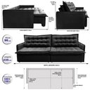 Ver imagem 3 de Sofá Sem Caixa Retrátil Reclinável 2,35m Cama inBox Versátil com Pillow Top e Molas Velusoft