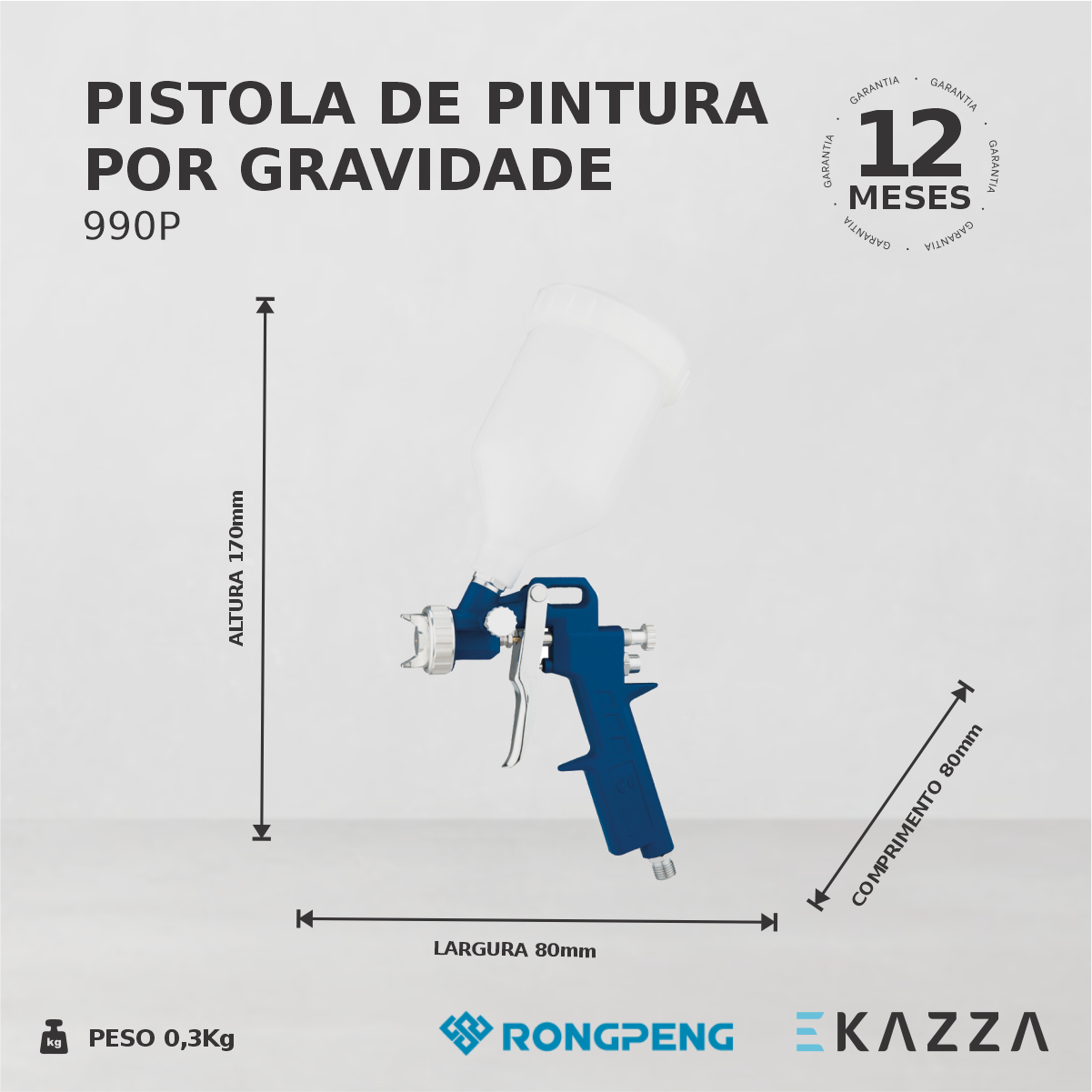 Pistola Pintura por Gravidade 990P - RONGPENG - 5