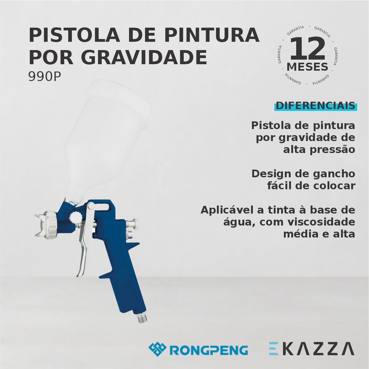 Pistola Pintura por Gravidade 990P - RONGPENG - 3