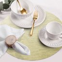 Ver imagem 2 de 8 Jogo Americano Redondo Juta Areia - Impermeável Pvc