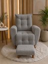 Ver imagem 2 de Poltrona de Amamentação Balanço com Puff Jade em Boucle Conforto Elegância e Aconchego Cinza