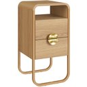 Ver imagem 2 de Mesa de Cabeceira Industrial Orgânico 2 Gavetas 30cm Alek A03 Hanover Dourado - Lyam Decor