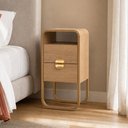 Ver imagem 3 de Mesa de Cabeceira Industrial Orgânico 2 Gavetas 30cm Alek A03 Hanover Dourado - Lyam Decor