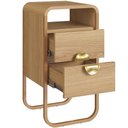 Ver mais imagens de Mesa de Cabeceira Industrial Orgânico 2 Gavetas 30cm Alek A03 Hanover Dourado - Lyam Decor