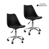 Kit 2 Cadeiras Office com Rodizio Giratória Saarinen - Preto + E-book - 1