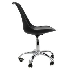 Kit 2 Cadeiras Office com Rodizio Giratória Saarinen - Preto - 2