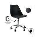 Ver imagem 5 de Kit 2 Cadeiras Office com Rodizio Giratória Saarinen - Preto + E-book