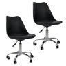 Kit 2 Cadeiras Office com Rodizio Giratória Saarinen - Preto + E-book - 2
