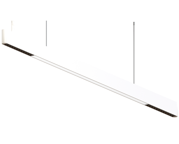 Luminária Pendente Retangular Job Branca 40W 4000K Luz Difusa e Pontual PIX Iluminação