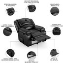 Ver imagem 3 de Poltrona do Papai Reclinável Pietra Power Touch Fh9 Pu Preto Brilho - Mpozenato