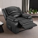 Ver imagem 2 de Poltrona do Papai Reclinável Pietra Power Touch Fh9 Pu Preto Brilho - Mpozenato