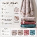 Ver imagem 2 de Toalha de Rosto Ornare 100% Algodão 50x80cm 420g/m² Bene Casa Duna Cinzenta