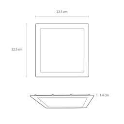 Plafon Led Embutir Quadrado Preto 18w 22,5cm Yamamura - 3