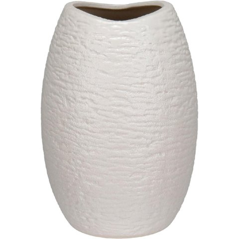 Vaso Decorativo Enfeite Home&Co Cerâmica 19x12x12cm Branco