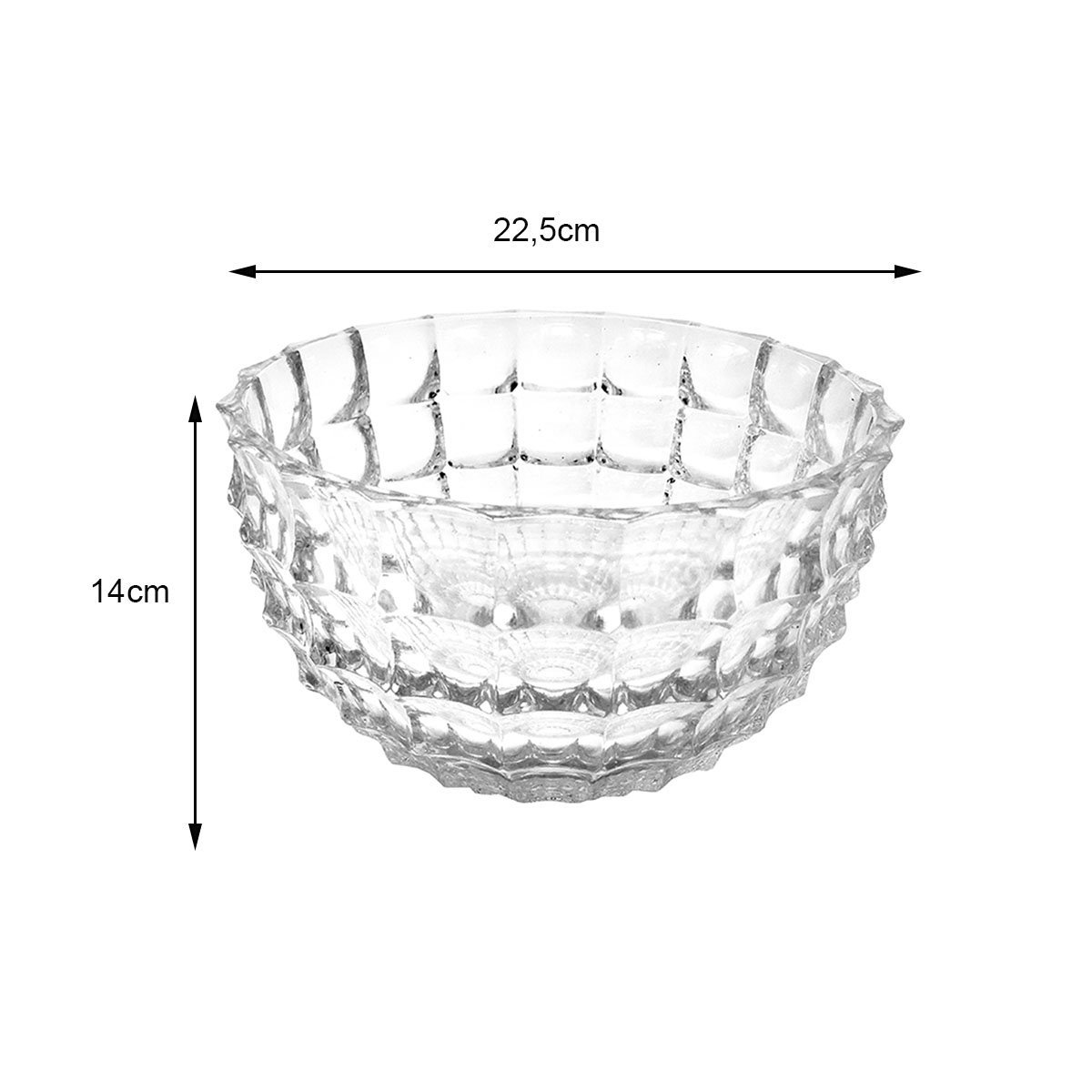 Centro de Mesa Potiche de Vidro Tigela Fruteira 22,5cm - 3