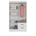 Ver imagem 4 de Roupeiro 4 Portas 2 Gavetas Lite Branco Brilho 76cm Largura Quarto Solteiro Mdp