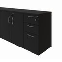 Ver imagem 5 de Armário Balcão 1,96m x 45cm Escritório e Home Office com 4 Portas 2 Gavetas e 1 Gavetão Fichá