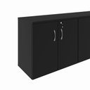 Ver imagem 4 de Armário Balcão 1,96m x 45cm Escritório e Home Office com 4 Portas 2 Gavetas e 1 Gavetão Fichá