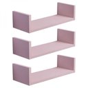 Ver imagem 2 de Kit 3 Prateleiras U 30 X 10cm Rosa Claro Suporte Invisível