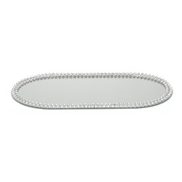 Bandeja de Vidro Espelhado com Decoração Acrílico Oval - 1