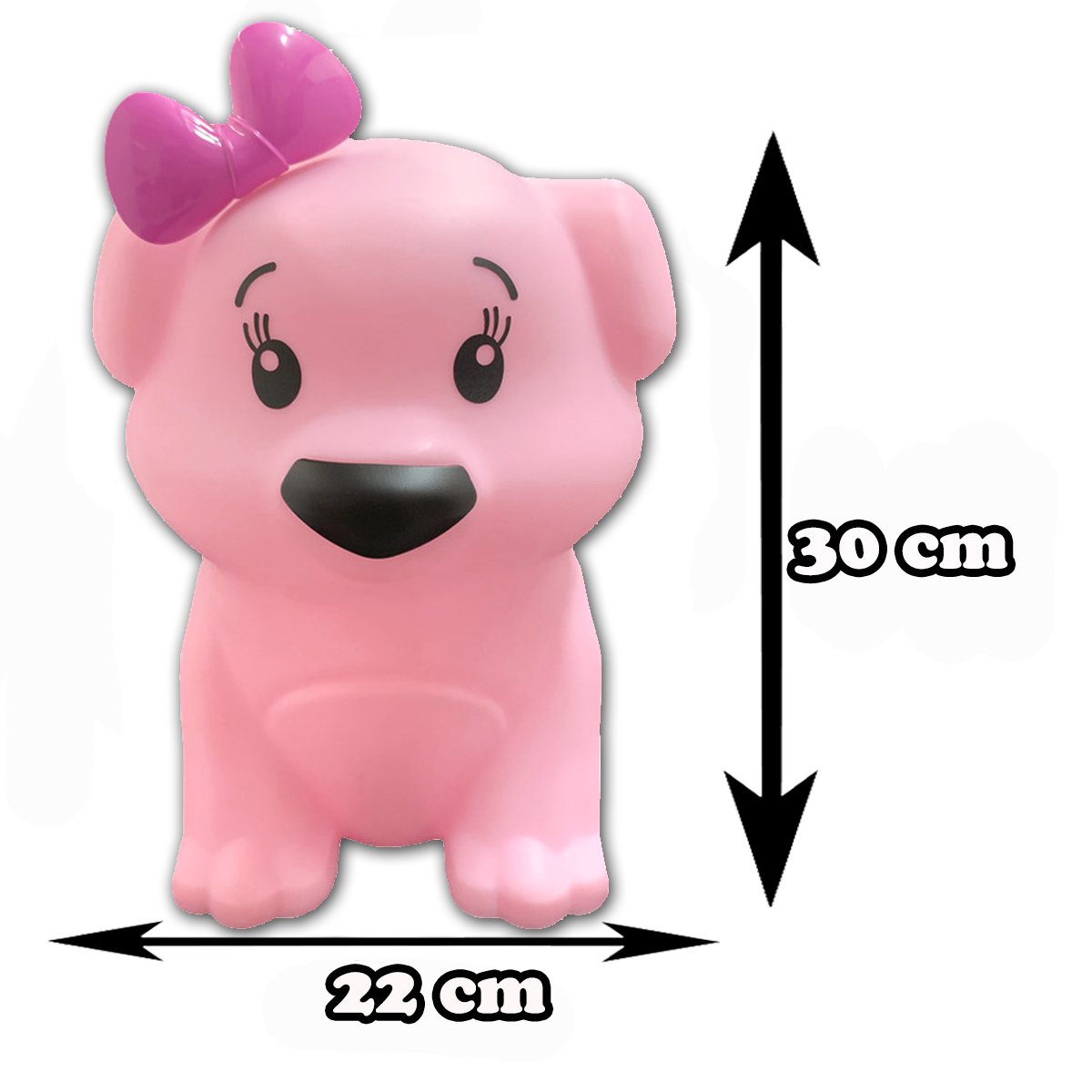 Luminária Abajur de Mesa Animais Pets Grande Fofos Modelos Cachorrinha Rosa - 4