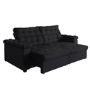 Ver imagem 1 de Sofá New Austrália 2,50 metros Retratil e Reclinavel Suede Preto – Sofá na Web