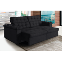 Ver imagem 2 de Sofá New Austrália 2,50 metros Retratil e Reclinavel Suede Preto – Sofá na Web