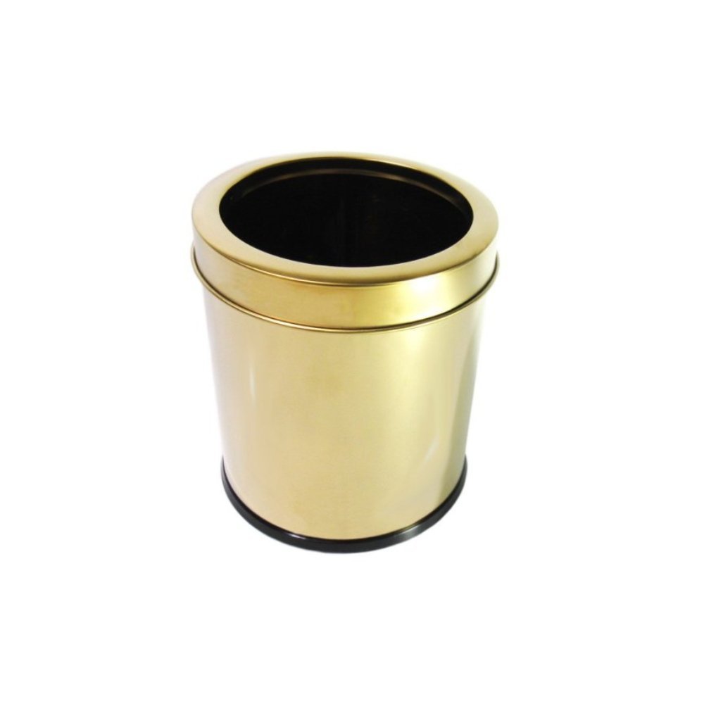 Kit 2 Lixeiras Dourada Aço Inox com Aro 5l Fineza - 3