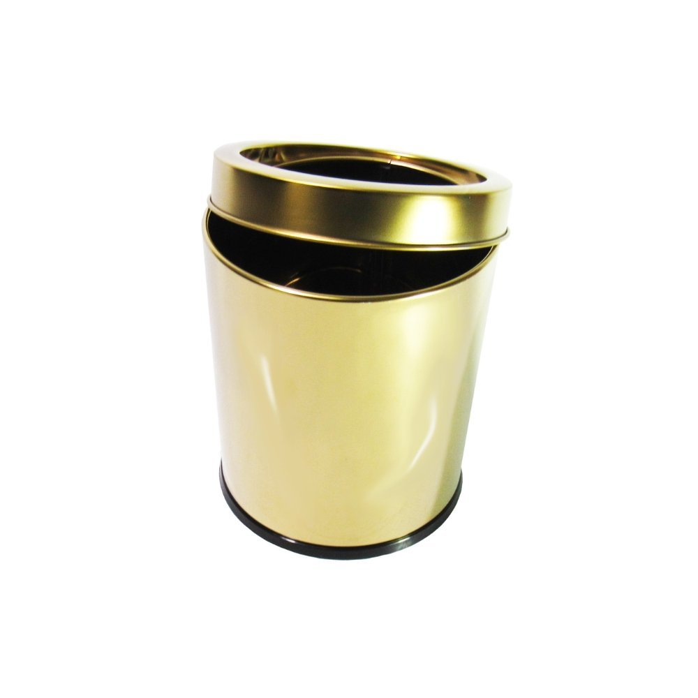 Kit 2 Lixeiras Dourada Aço Inox com Aro 5l Fineza - 2