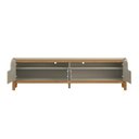 Ver imagem 3 de Rack / Bancada Fl 2.20m 4 Portas Estilo Retrô para Tv até 75'' Cor Off White / Cumaru