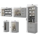 Ver imagem 4 de Cozinha Modulada Henn Americana 16 Peças (6aéreos+5balcões+1paneleiro+4complementos) C5p38 Cinza-