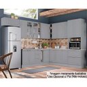 Ver imagem 1 de Cozinha Modulada Henn Americana 16 Peças (6aéreos+5balcões+1paneleiro+4complementos) C5p38 Cinza-