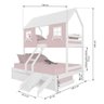 Treliche Casal/ Solteiro Casinha Encantada com Kit Escada/ Escorregador Madeira Maciça Rosa/ Branco - 3