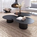 Ver imagem 2 de Conjunto Mesa de Centro Orgânica Stone em Madeira Preto